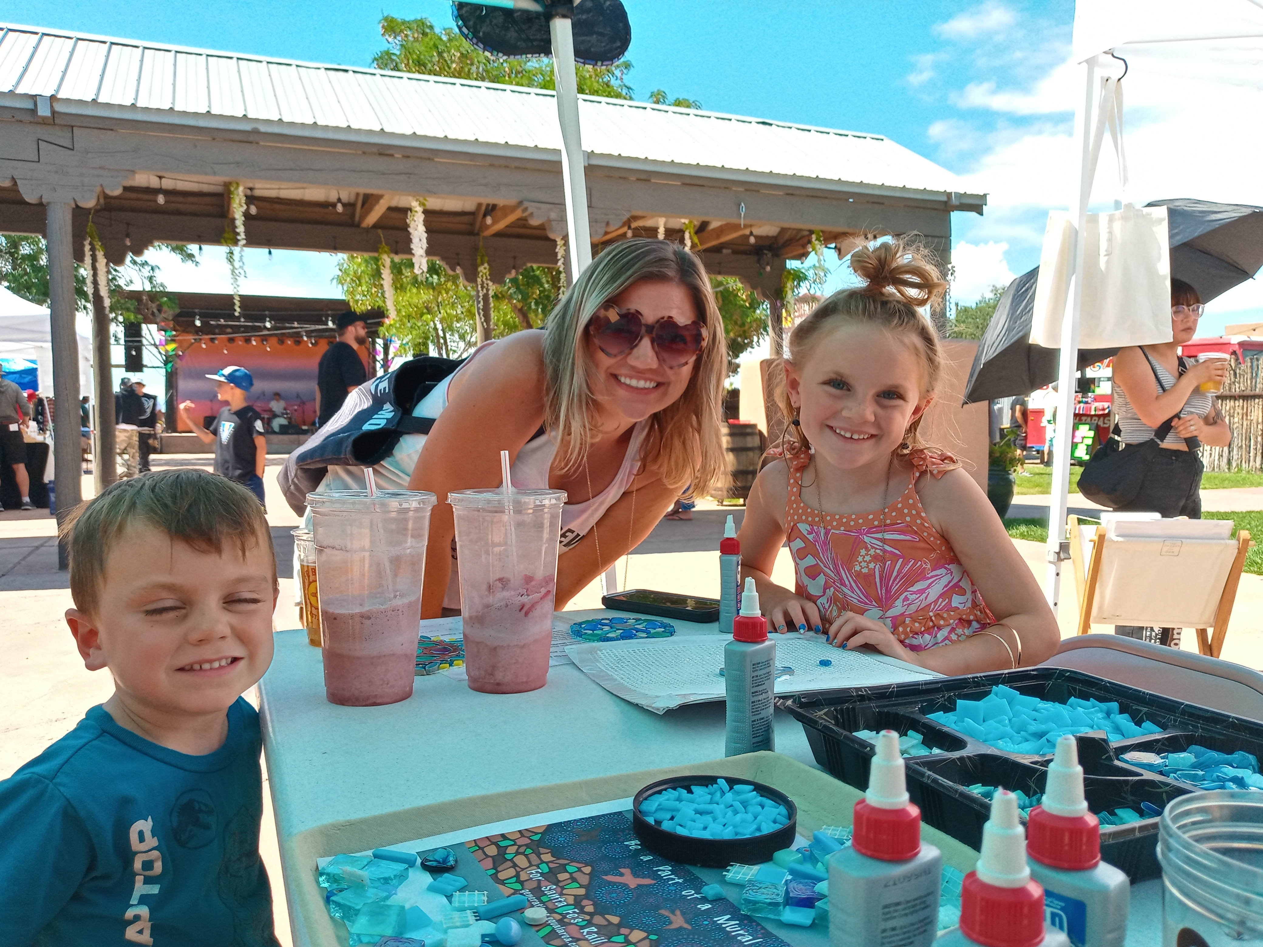 making mandalas at the Vital Space's Sunday at the Railyard
