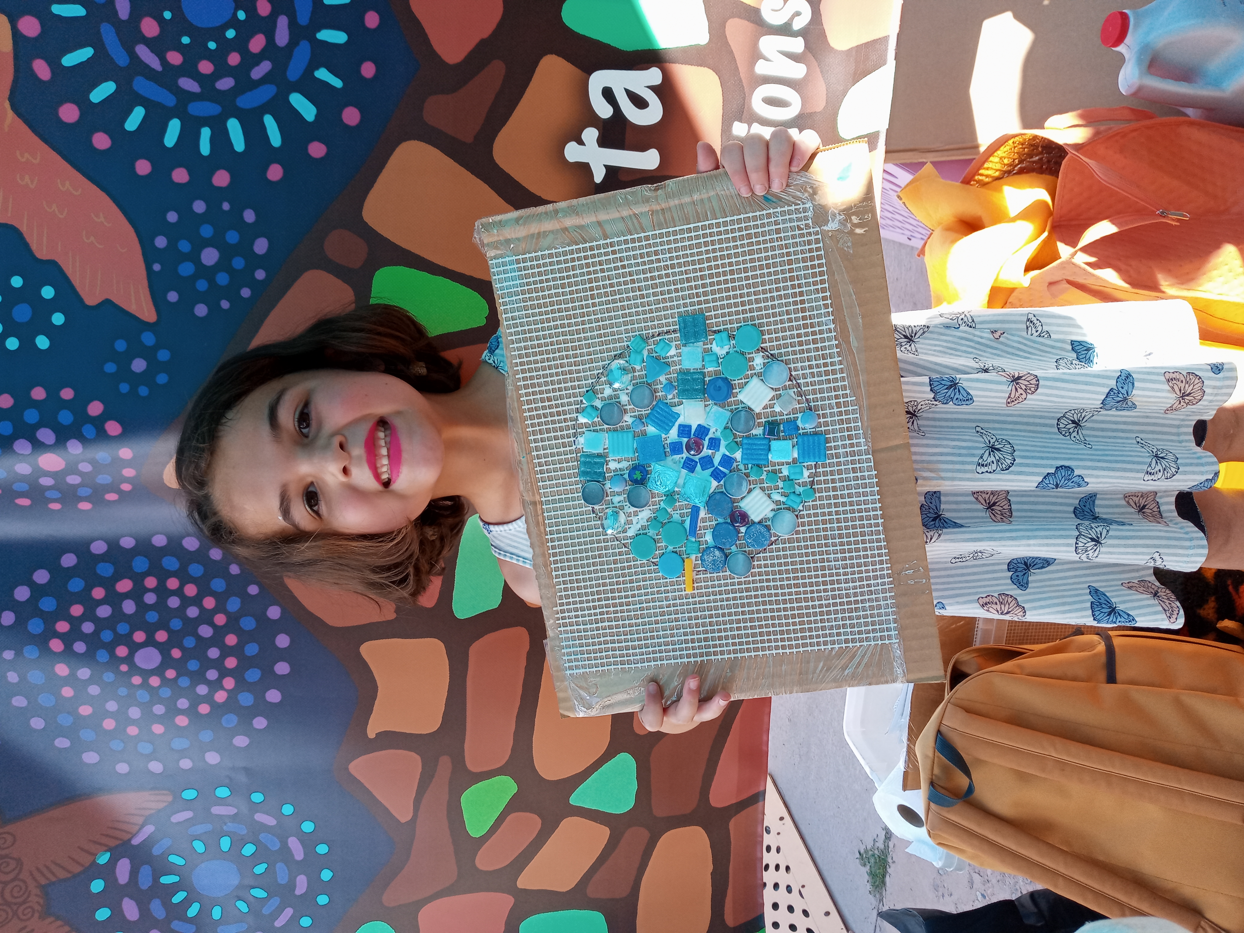 making mandalas at the Vital Space's Sunday at the Railyard
