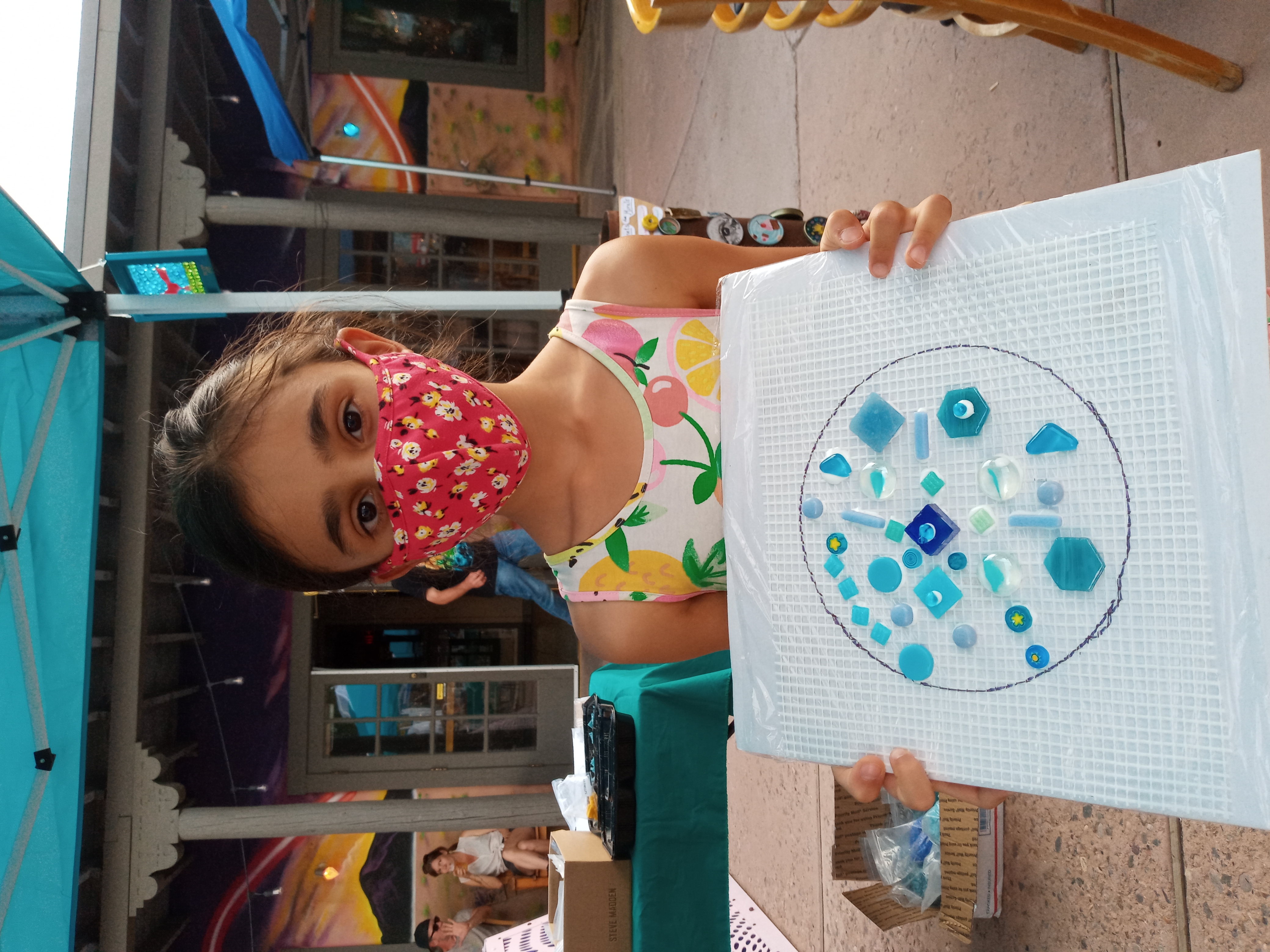 making mandalas at the Vital Space's Sunday at the Railyard
