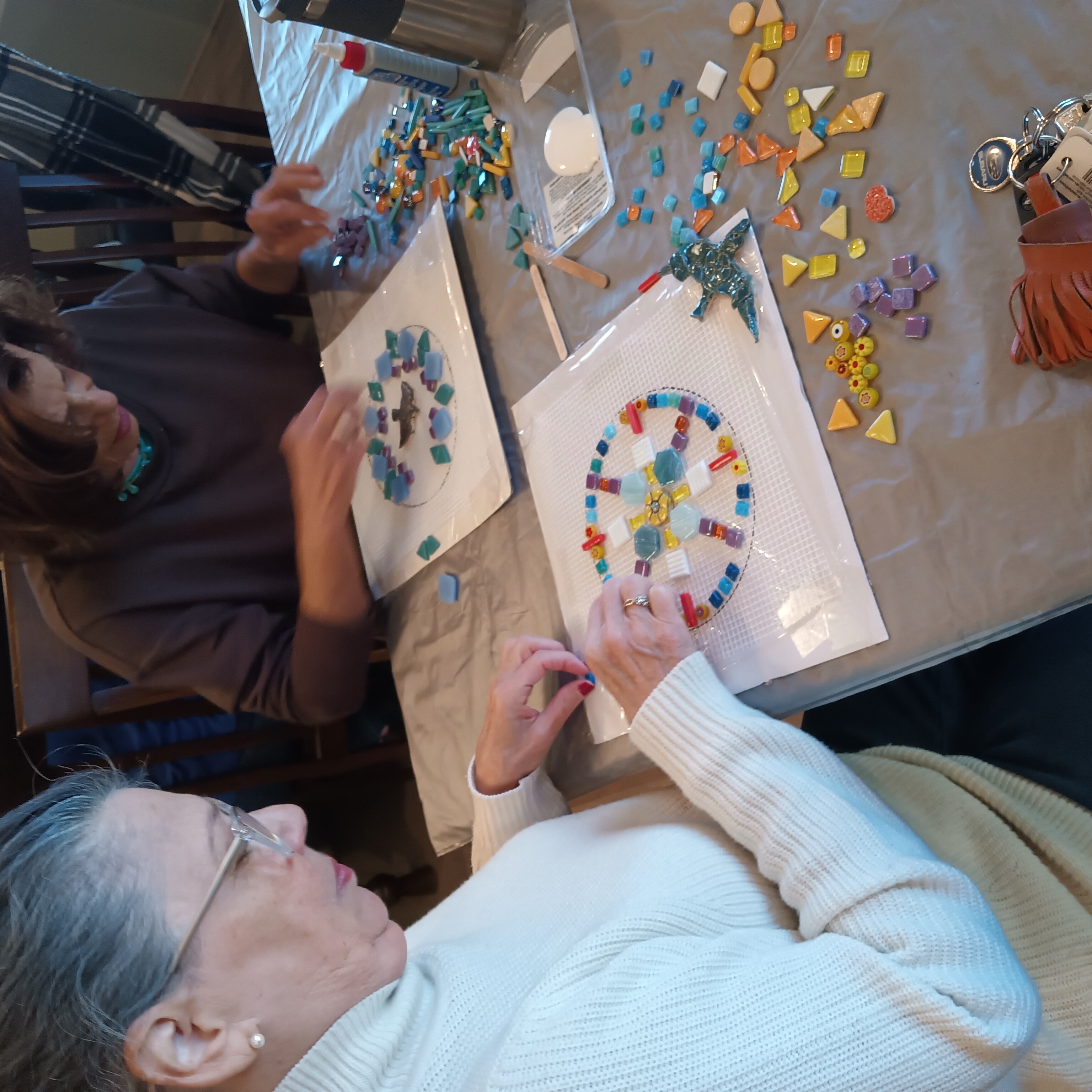 volunteer working on the wall, October 2022